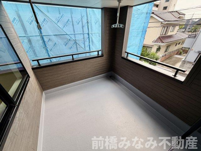 【新築】前橋市小相木町第6　限定１棟　リーブルガーデン　新築建売のバルコニー|暖かな日差しのふりそそぐバルコニー
