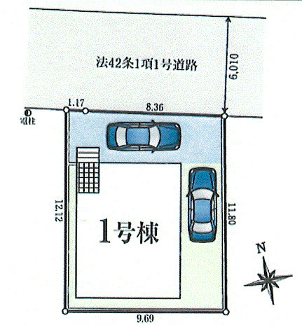 昭島市宮沢町2丁目　新築戸建全1棟の区画図