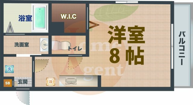 【間取り】 | レジデンス東中野 | 1Rのお部屋です。