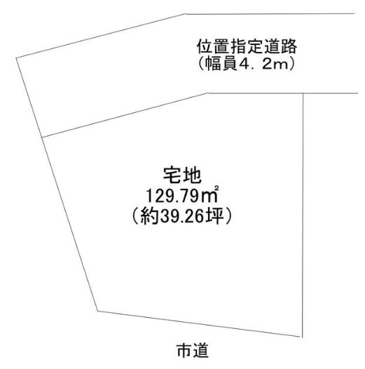 【土地】鶴ヶ島市藤金建築条件無し売地の土地図