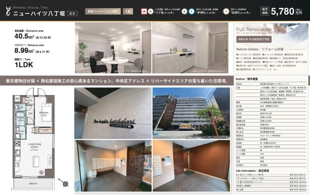 ニューハイツ八丁堀（4階部分）／仲介手数料無料／新規フルリノベーションのその他