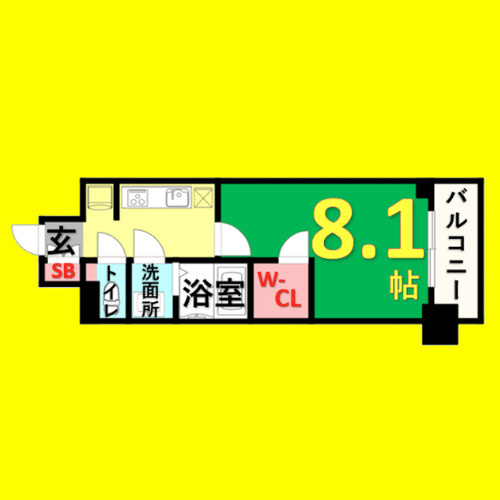 プレサンスジェネ丸の内　名古屋市賃貸　仲介手数料無料の間取り