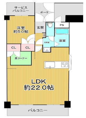 甲南セゾン東灘の間取り