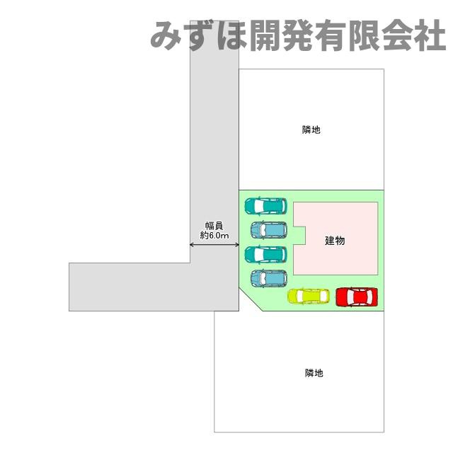 西村山郡河北町谷地字砂田41-4の区画図|西側接道は私道（位置指定道路）です。
図面と現況が異なる場合は、現況を優先します。