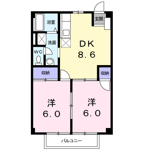 コーポプリムローズⅡの間取り|間取図