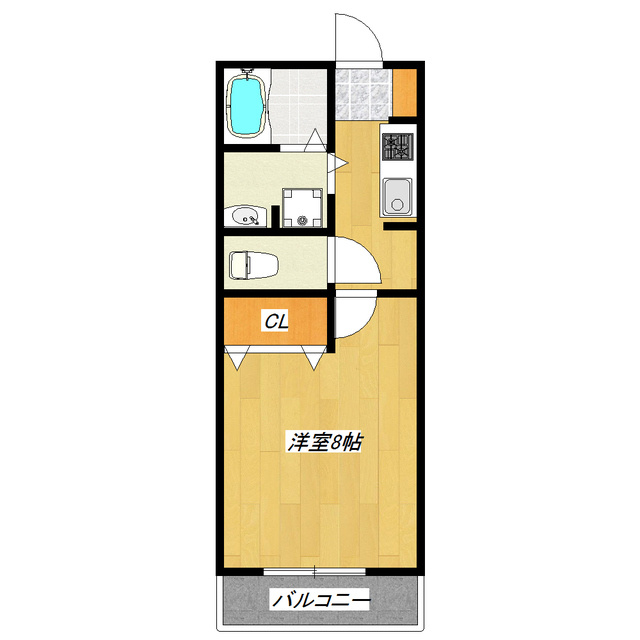 ハイツ　アゼリアの間取り|日当りの良い8帖のお部屋です♪