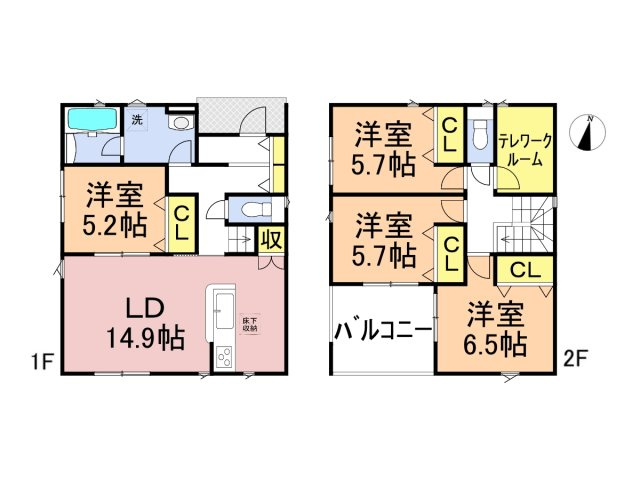 クワイエ　羽島郡岐南町八剣北第6　全1区画分譲の間取り|■1号棟　■ヤマダ不動産　株式会社リライフ　
■夢のマイホーム購入をフルサポートします！