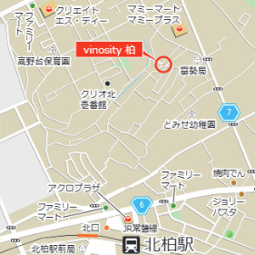 ｖｉｎｏｓｉｔｙ　柏Ⅱの地図