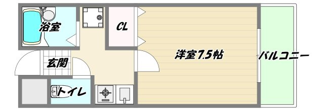 大阪市淀川区十三元今里１丁目の賃貸マンションの間取り