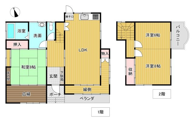 大室高原　海と大室山を望む開けた眺望の3LDKの間取り