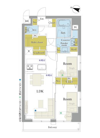日本橋三越前アムフラット壱番館（6階部分）／仲介手数料無料／新規リノベーションの間取り