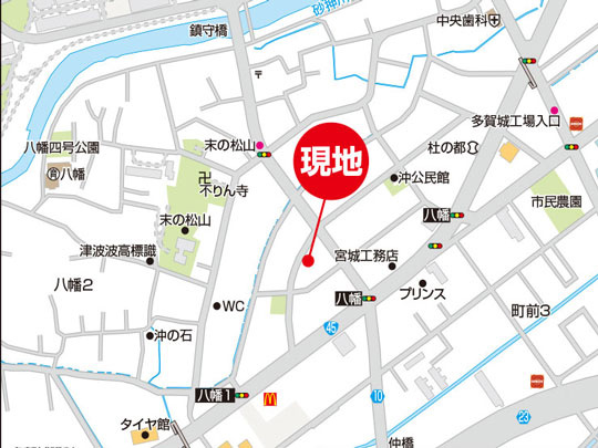 多賀城市八幡2丁目の地図