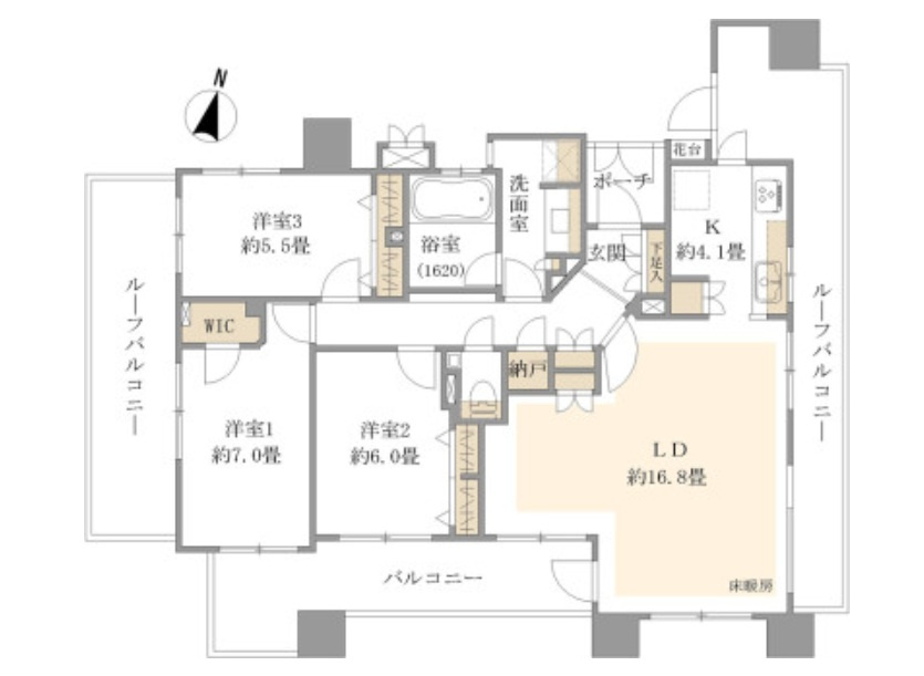 イトーピア大島ステーションコートの間取り|イトーピア大島ステーションコート：全居室収納が付いた収納豊富な３ＬＤＫリノベーション物件には玄関ポーチが付いております！