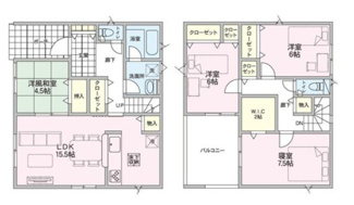 【間取り】 | 新潟市東区下木戸 第3 2号 | 4LDKの間取り、駐車スペース3台可です('ω')ノ