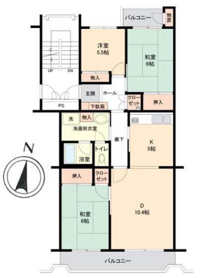 厚木そりだハイツ２号棟の間取り