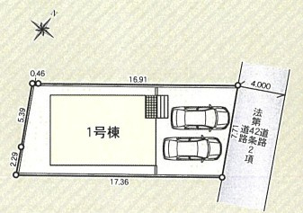 【区画図】 | 秦野市菩提　新築戸建て　並列2台駐車可能