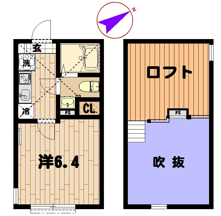 川崎市高津区下作延６丁目のアパートの間取り