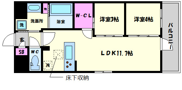 アーバネックス新町　堀江小学校の間取り|アーバネックス新町　間取り