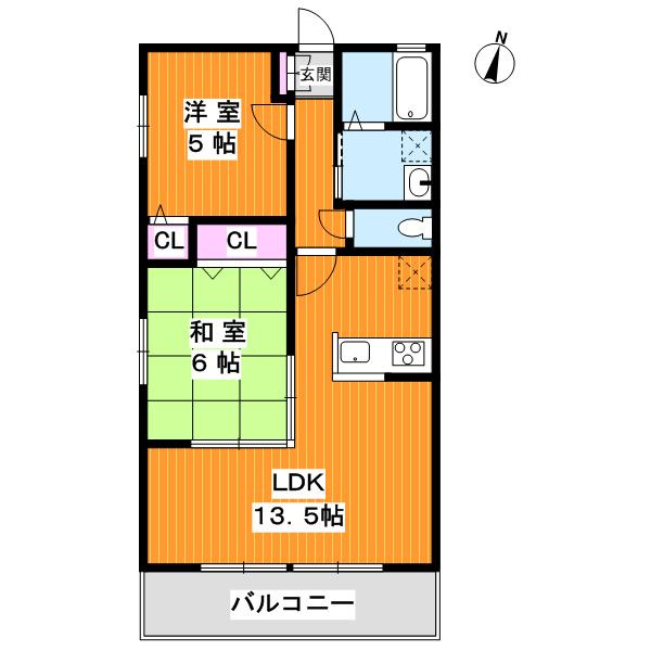 クレール甲東の間取り