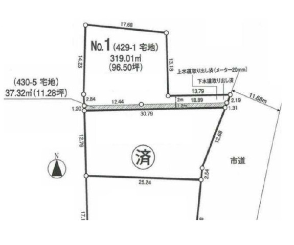 敷地面積107坪　売地　川越市上寺山