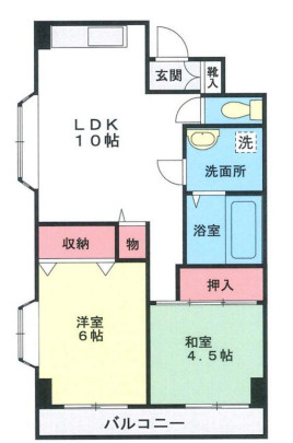 府中市分梅町４丁目の賃貸マンションの間取り