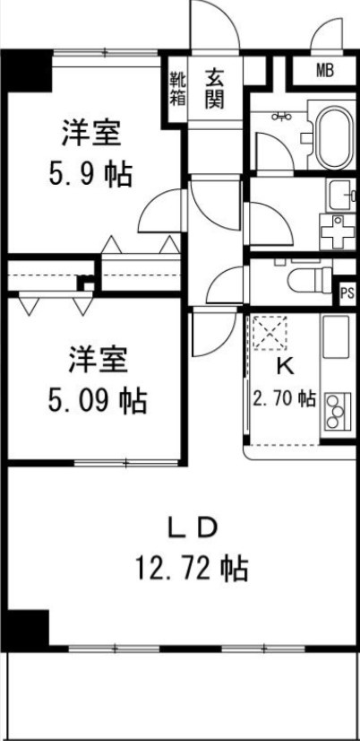 川崎市多摩区宿河原３丁目の賃貸マンションの間取り