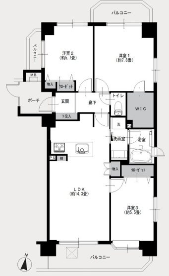 【間取り】 | 朝日マンション御殿山