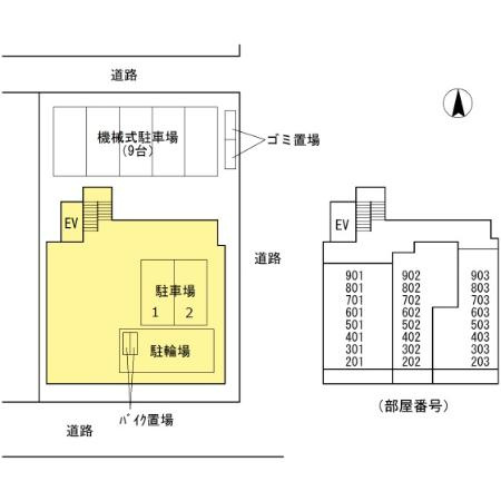 ロータス亀島の区画図