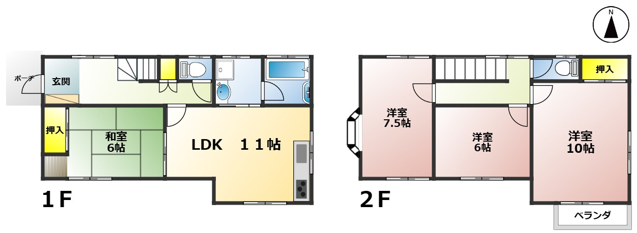 高松市郷東町　中古住宅の間取り