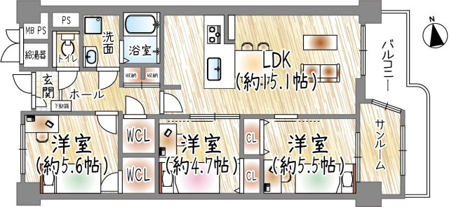 ジークレフ第２武庫川の間取り|間取り