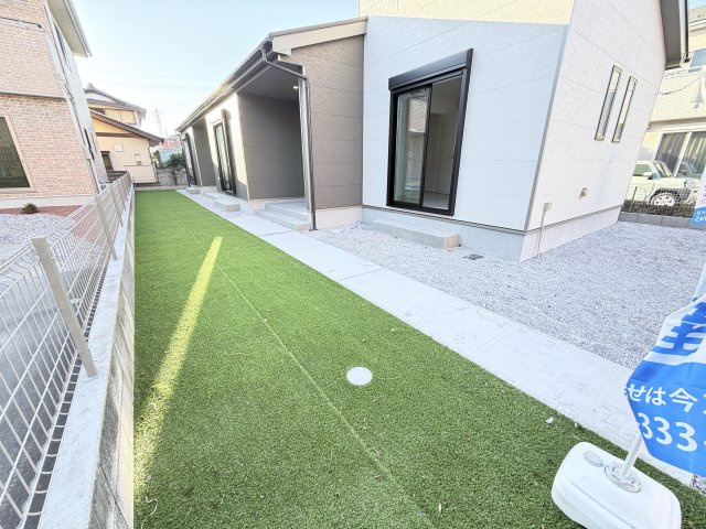 ハートフルタウン前橋市朝倉町2丁目4番　A号棟（平屋）の庭|南庭付きです。バーベキュー等も楽しめますよ！