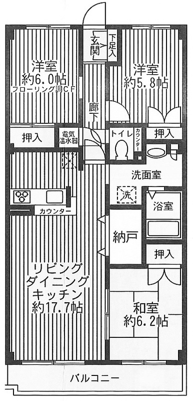 フラット日吉コートA棟の間取り