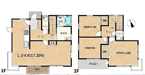平塚市出縄　中古戸建の間取り