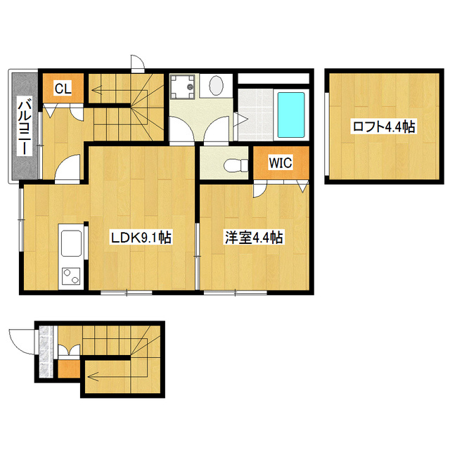 ファインライズの間取り|ロフト付きのお部屋です♪