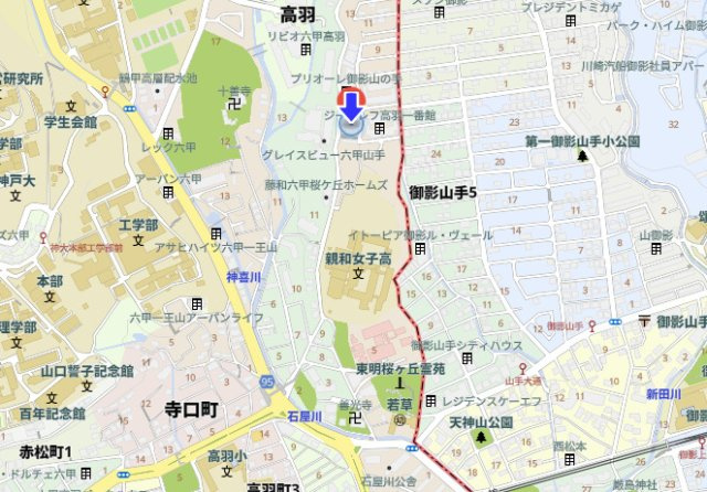 プリオーレ御影山の手A棟の地図