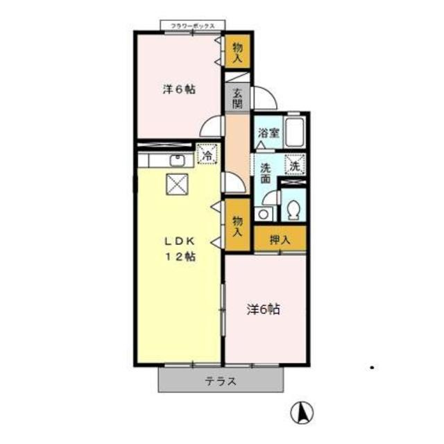 宗像市日の里３丁目のアパートの間取り