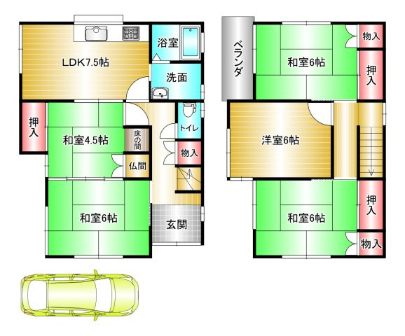 和歌山市市小路　中古戸建の間取り
