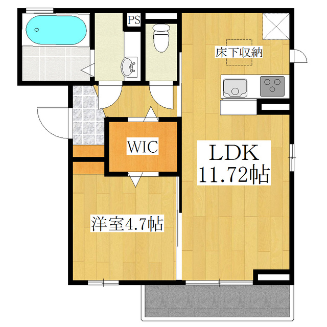グラン　コンフォートの間取り|収納豊富な1LDK