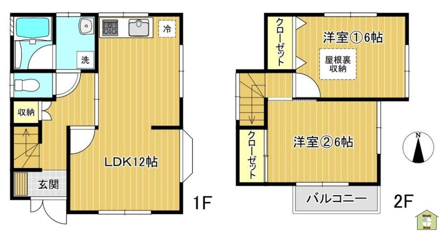 草加市八幡町　中古一戸建ての間取り
