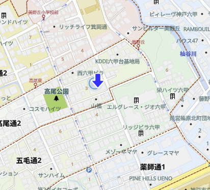 グランパラッシオ六甲高尾通の地図
