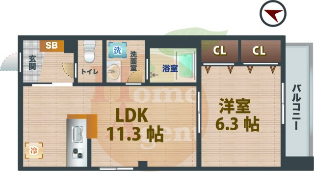 【間取り】 | ルーチェ　ソラーレ | 1LDKのお部屋です。