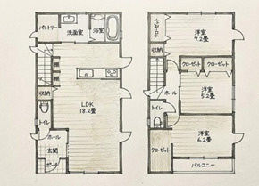 南区白藤１丁目／３号棟の間取り