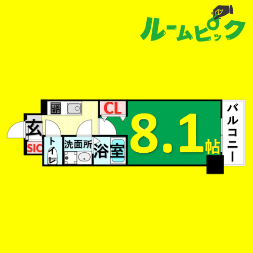 プレイズシード名駅北　名古屋市賃貸　仲介手数料無料の間取り