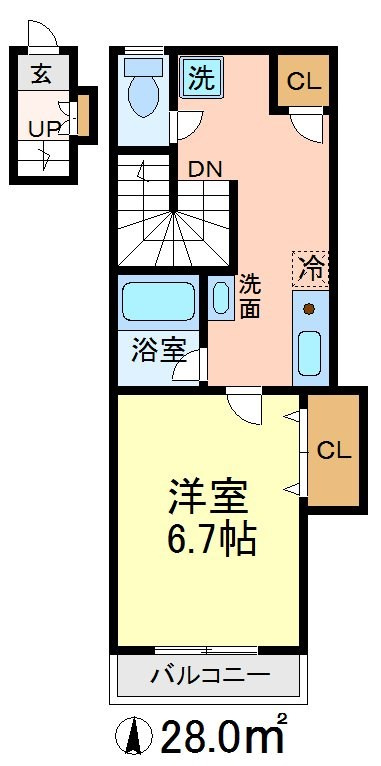 世田谷区桜丘３丁目のアパートの間取り|最上階のお部屋です