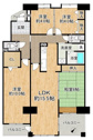 【間取り】 | トイレ２か所！２ウェイ動線のキッチン！２世帯でお住まいも可能な広々住空間です。
１階のお部屋なので階下への生活音を気にせず伸び伸び過ごせます