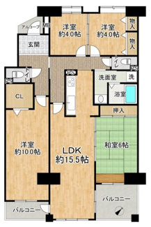 【間取り】 | コンセボール21多摩　自然と融合した伸びやかな住まい | トイレ２か所！２ウェイ動線のキッチン！２世帯でお住まいも可能な広々住空間です。
１階のお部屋なので階下への生活音を気にせず伸び伸び過ごせます