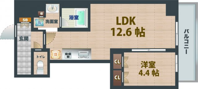 【間取り】 | RESIDENCE　KOENJI | 1LDKのお部屋です。