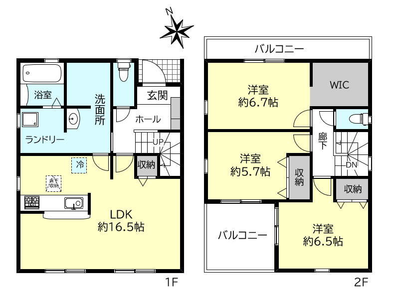 神戸市西区王塚台6丁目新築戸建２号棟の間取り