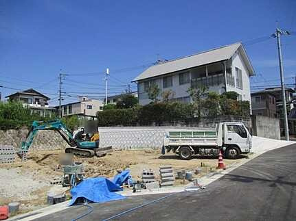 廿日市市地御前北３丁目　新築一戸建ての前面道路含む現地写真