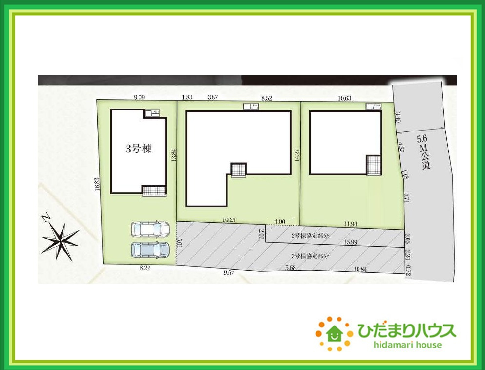 いわき市仁井田町　新築戸建　3号棟の区画図|学校や大きな公園も近くお子様も安心！